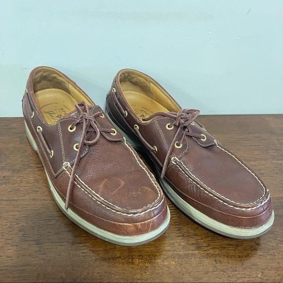 Men Boat Brown Loafers Leather Shoes 